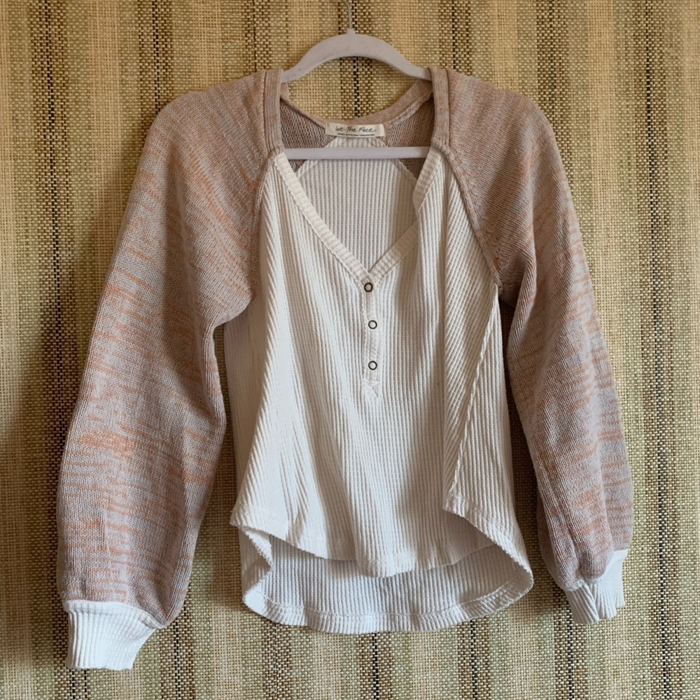 We The Free Free People Top Women Long Sleeve Shirt Size Small Multi Colored